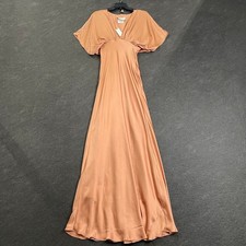 BHLDN Amelia Deep-V Flutter-Sleeve A-Line Gown Women's Size M Copper 
