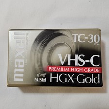 Maxell VHS-C Camcorder Video Tapes TC-30 HGX-Gold Premium Grade Factory Sealed