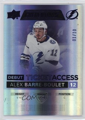 2021-22 Credentials Debut Ticket Access Purple 1/10 Alex Barre-Boulet #113 2d8