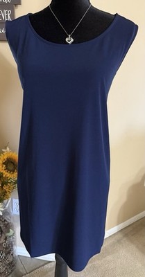 Susan Graver Liquid Knit A-Line Top-Navy-5X A593335 NEW