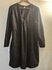 Old Navy Clip Dot Dress Womens Large Black Textured Polka Dot Babydoll Swing