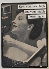 Mixed Media Collage Art Card ACEO ATC Vintage Snarky Women Middle Finger High