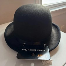 NWT Deluxe Derby/Bowler Hat Black 