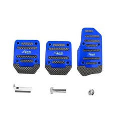 3PCS Non-Slip Car Pedal Pads, Manual Gearbox Gas Pedal Brake Pedal Blue Manual