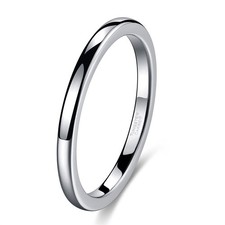 2mm Tungsten Thin Band Ring for Women Simple ...