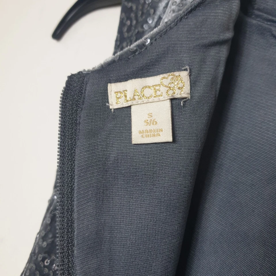 Vestido Plateado para Niños Lugar Niñas Lentejuelas Fiesta Remolino Vacaciones Sin Mangas Festivo Foto 3 de 3