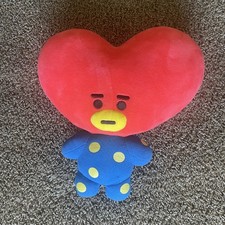 Official Line Friends TATA 12" Soft Plush BTS BT21 Blue w/ Yellow Polka Dots