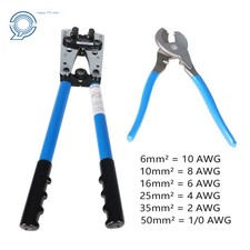 Battery Cable Lug Crimping Tool Wire Crimper For 10-0AWG + 1 Wire Cutter