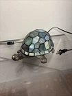 Vtg Stained Glass Tiffany Style Turtle Accent Table Lamp Night Light Decor Works