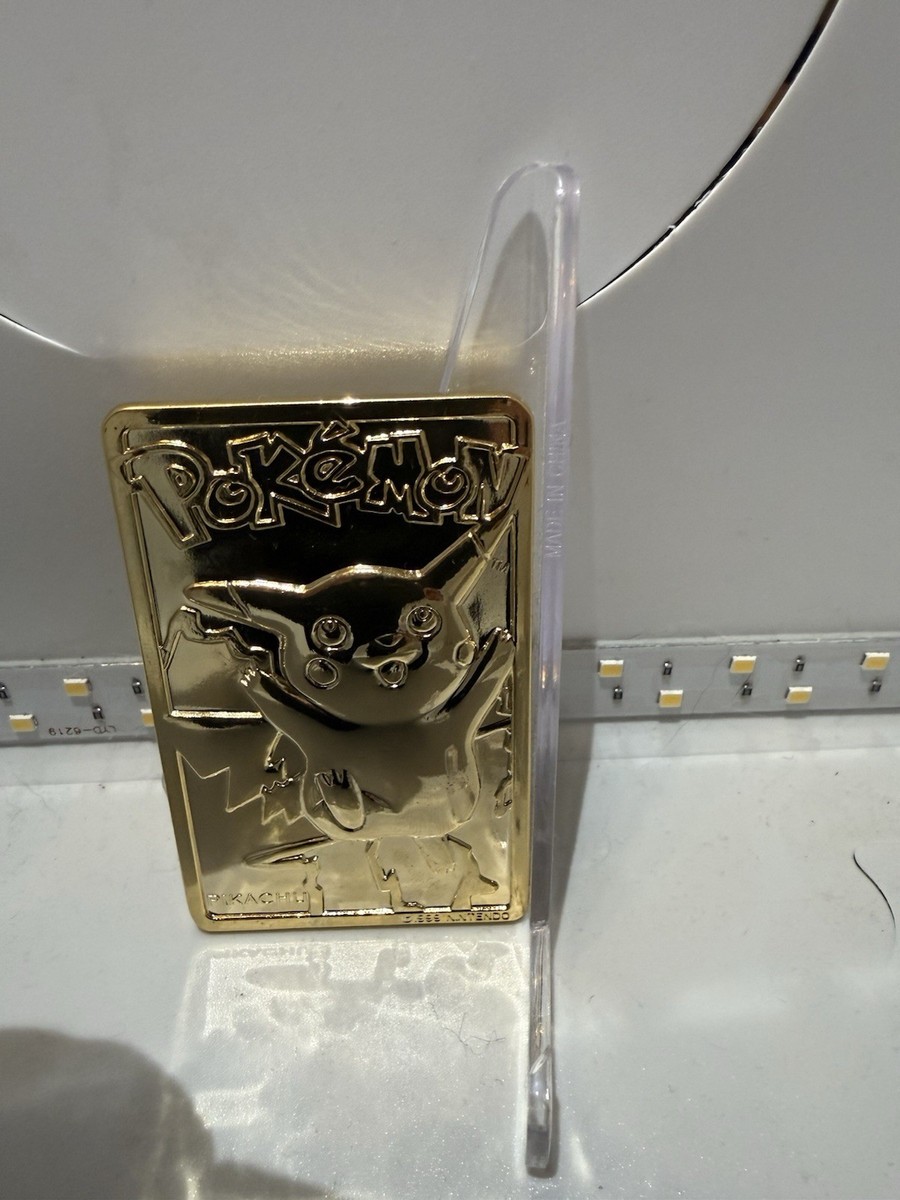 pokemon limited edition 23k gold plated trading card pikachu Vintage Pokmon Gold-Plated  Burger King Promo (1999  GoldenFishGames Commemorate your favorite Pokemon with this Pikachu 2018 Pokemon Celebrations Metal Card #58 Card Pokemon 23K Gold Plated Limited