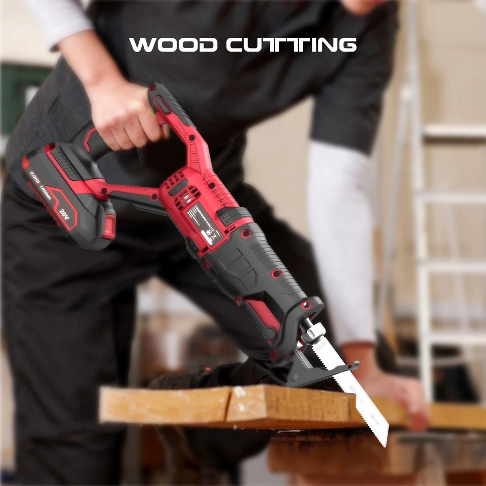 Electric Reciprocating Saw Electric Chainsaw Saber Saw Cordless Cutter Tool 20V - Image 3 of 4