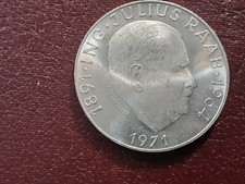 50 Schillings, 1971, Julius Raab, UNC, 900 Silver #256
