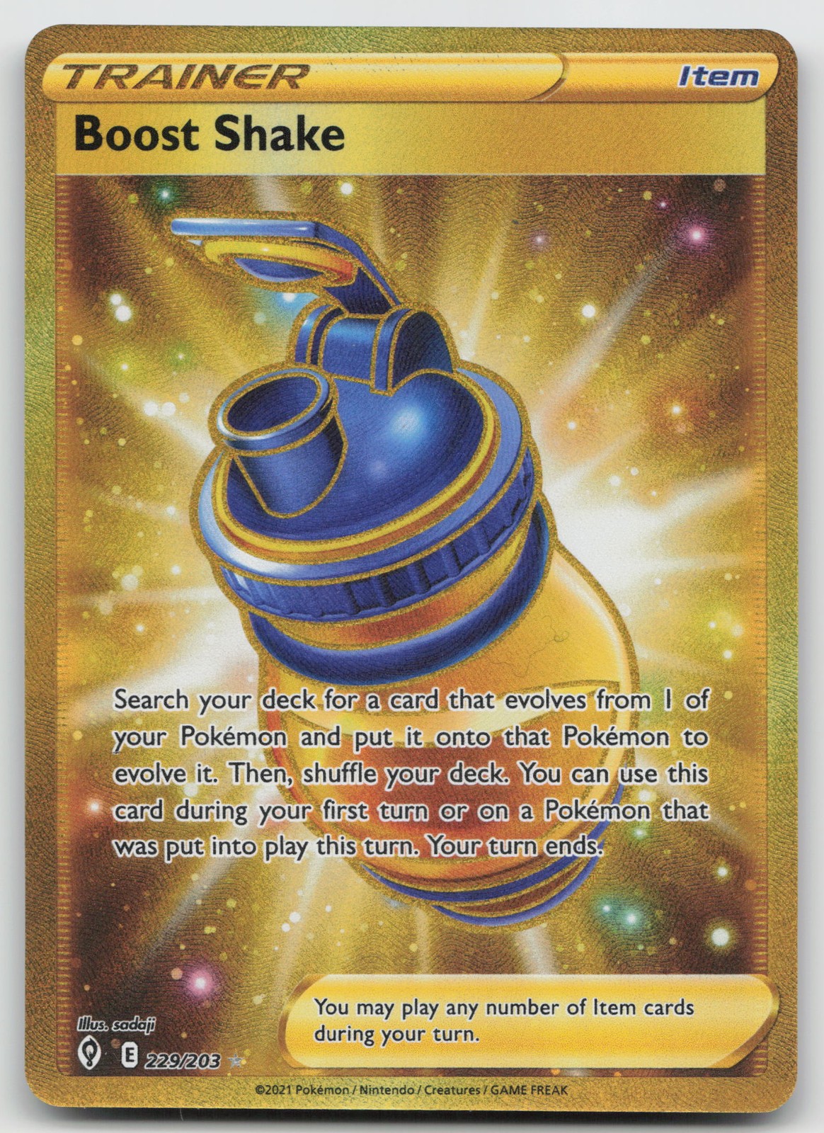 Boost Shake (Secret) Secret Rare SWSH07: Evolving Skies 229/203 NM