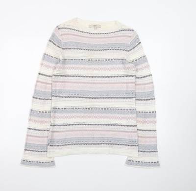 Next Fair Isle Strickpullover Damen cremefarben bunt Größe 10
