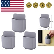 3 Pack Remote Control Holder Wall Mount Holders Hole-Free Phone Charging Orga...