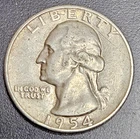 1954 S San Francisco Washington 90%  Silver Quarter - Circulated - Actual Coin