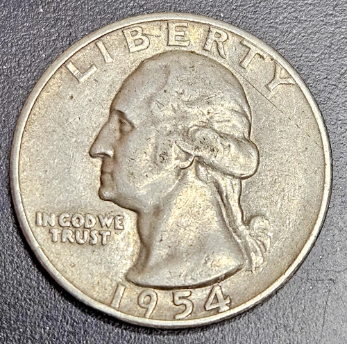 1954 S San Francisco Washington 90%  Silver Quarter - Circulated - Actual Coin