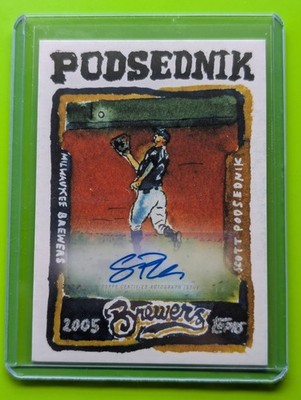 Topps 2022 Spotlight 70 II Andy Friedman Scott Podsednik Auto Brewers #52-A