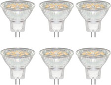 Caldarax 6 Pack MR11 GU4 12V 3W LED Bulb, Warm White 3000K, Equivalent to 30W
