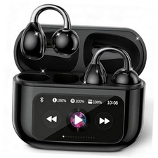 Clip On Earbuds Touch Screen,Wireless Open Ear Headphones with Bluetooth Black