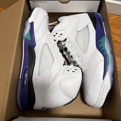 Mens Size 10.5 Jordan 5 Retro White Grape Basketball Shoes HQ7978 100