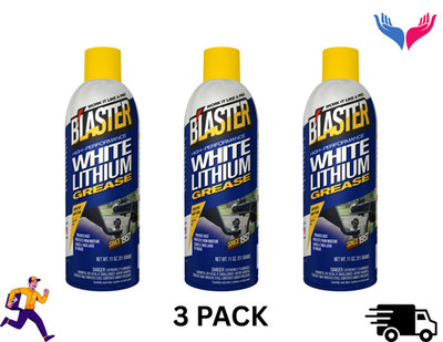 (3 pack) B'laster 16-LG White Lithium Grease, Oil Lubricant  11 oz