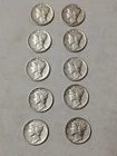 Mercury Dimes Lot Of 10 90% Silver 1 Face 1941 - 1945 XF Various Dates/Mints #01