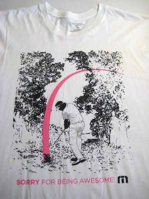 Limited Edition Travis Mathew BUBBA WATSON AWESOME White Graphic T-Shirt Size XL