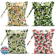 4 Pack Cute Fruit Wet Bag Waterproof Washable Reusable Wet Dry Bag for Swimsu