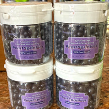  Black Pearl Sprinkles, Halal FDA, Paquete de 4 130 g (4,58 oz) Cupcakes Halloween