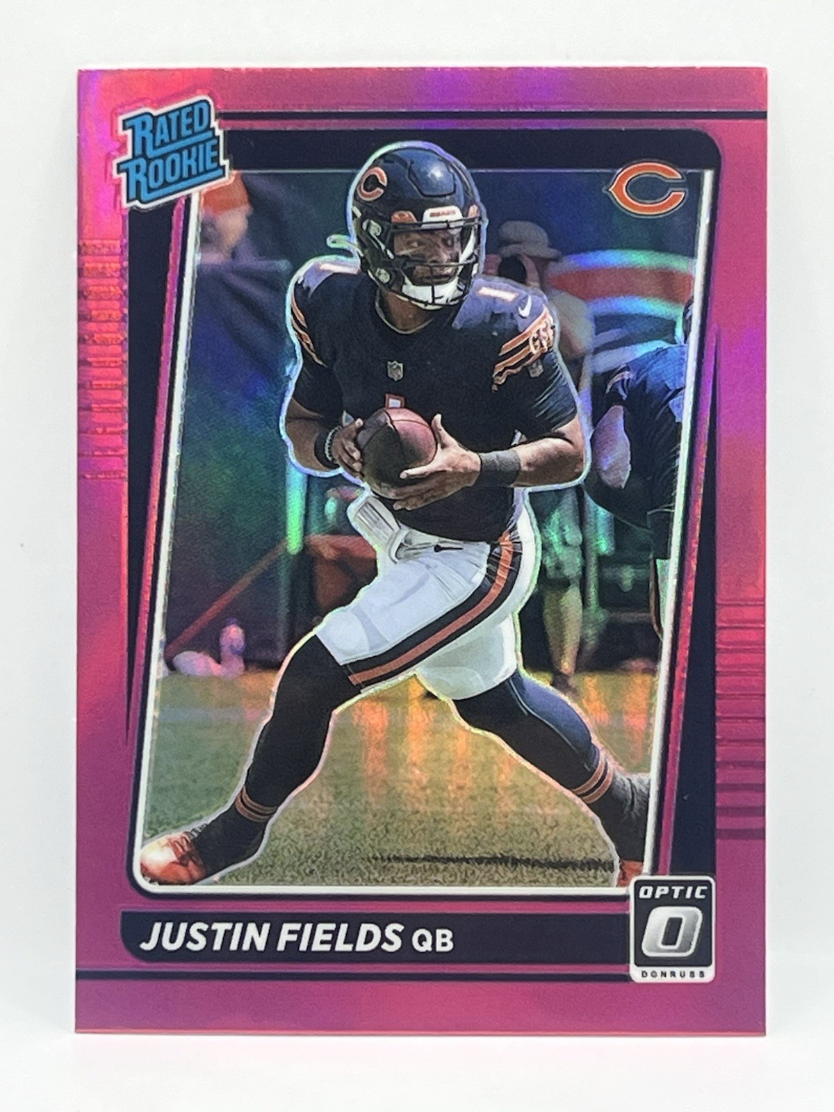 2021 Optic Justin Fields Pink Prizm Rated Rookie #204