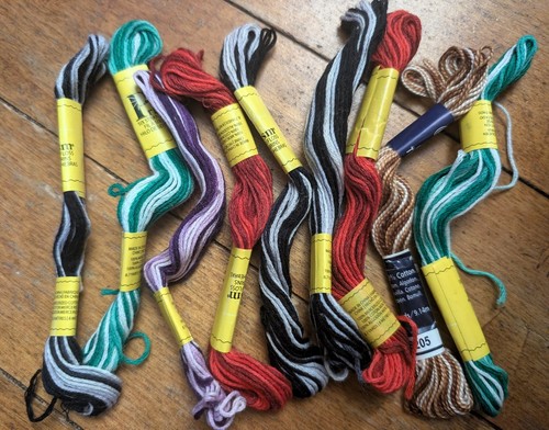 Prism & 1 DMC Embroidery Floss Thread Lot Unused Skeins Variegated Mixed Colors