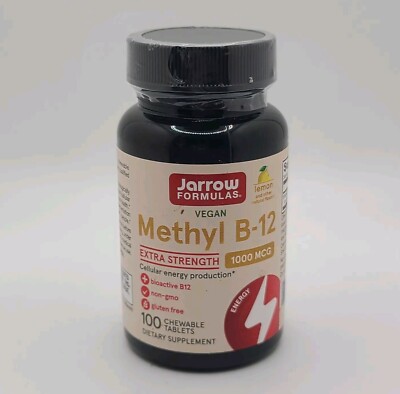Jarrow Formulas Methyl B-12 Extra Strength 100 Chewable Tablets Lemon Flavor NEW