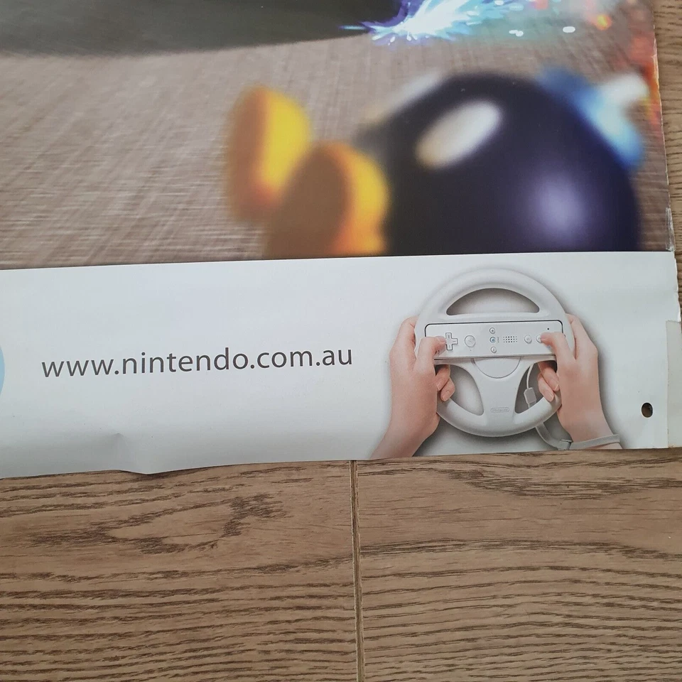 Rare Double-Sided Mario Kart Wii 2008 Retail Store Launch Poster - GameStop - Image 3 of 4