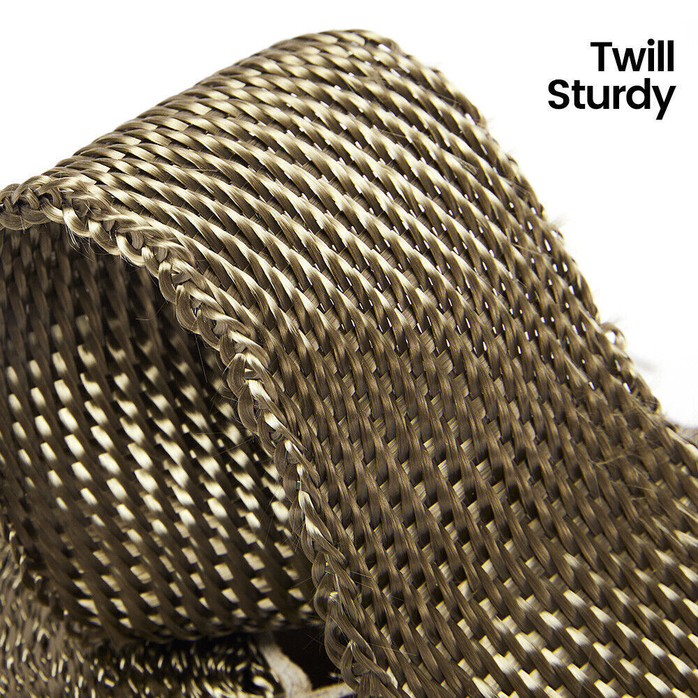 10M Titanium Gold Heat Wrap Tape Exhaust Insulating Downpipe Manifold 10 Ties🔥 eBay