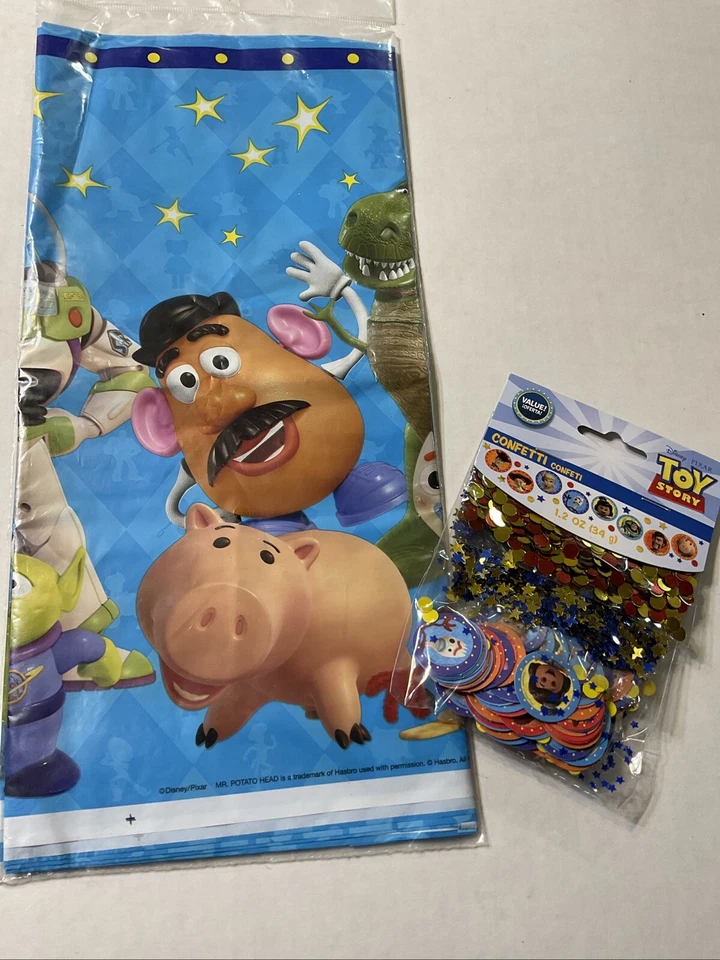 Toy Story 4 Cubierta de Mesa 54 x 96 Rectángulo y Confeti Paquete de Suministros para Fiesta Nuevo Foto 2 de 4