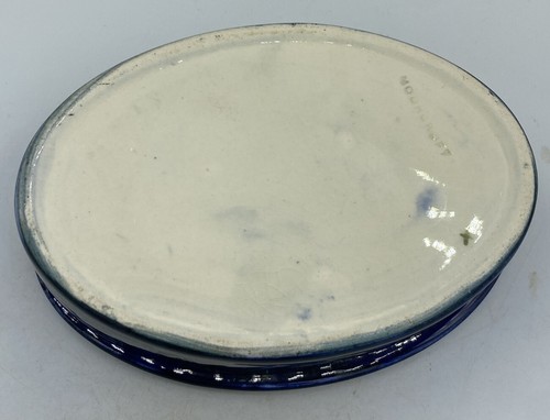 Moorcroft Pottery Cobalt Blue and Pink and dark green Trinket Box - Picture 3 of 3