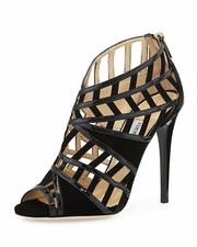 Jimmy Choo Sandals Pumps Peep Toe Cutout Vector Caged Booties Heels Shoes 40