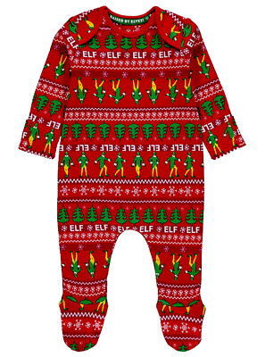 Buddy The Elf Christmas Baby Outfit Sleepsuit Baby grow Costume George New  0-24 UK