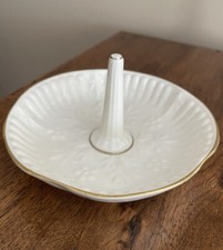 Aynsley Camellia Fine Bone China Ring Holder Cream Round Gold Rim Trim England