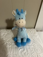 Blue Giraffe Stuffed Rattle Plush