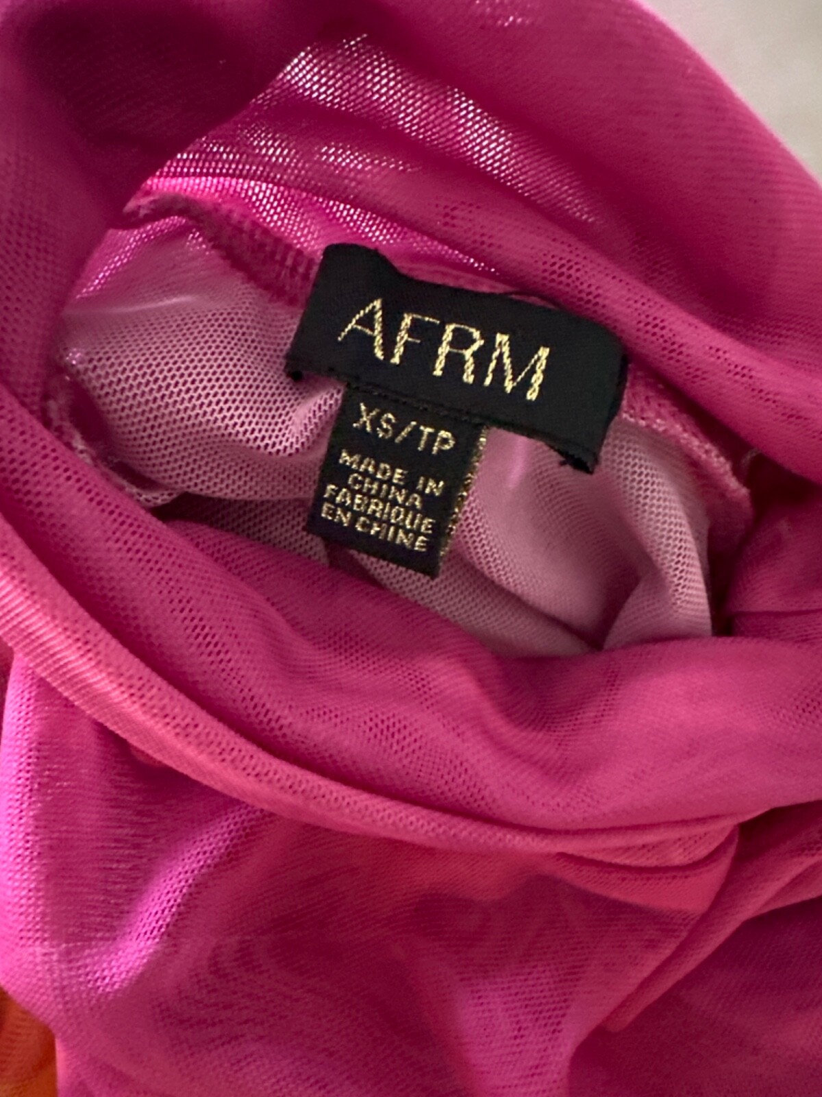 AFRM Abstract Spring Wave Bodycon Turtleneck Mesh… - image 5