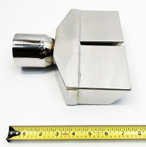 Exhaust Tip 2.50 in Inlet 8.25" X 2.25" Rectangle 8.25 in Long Dual Slanted Spli - Bild 7 von 8