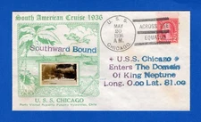 USS Chicago CA-29 Crossing the Equator S.A. Cruise May 20, 1936 - Crosby Cachet