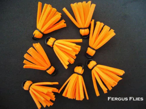 8 Foam Strike Indicators for Fly Fishing. Fire Orange Hi Vis.  Worldwide.