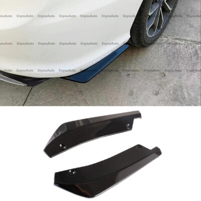 For Mercedes-Benz C200 C300 Rear Bumper Lip Splitter Diffuser Glossy Black