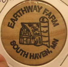 Vintage Earthway Farm South Haven, MN Wooden Nickel - Minnesota Token