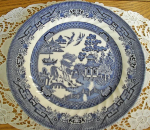 Wessex Blue Willow Phoenix 10" Swirl Plate England ~ 
