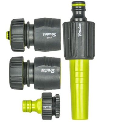 Bradas 4-teiliges Sprühset Düse für 1/2' Schnellkupplung Hahnstück 4253