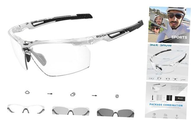 Photochromic Sunglasses for Men Women UV 400 Protection Sports Fishing 07